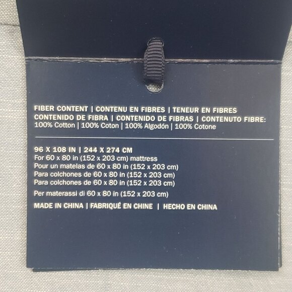 Ralph Lauren Home Workshirt Chambray Queen Flat Sheet Blue 100% Cotton 108 x 96 - Picture 11 of 16